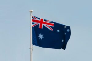 Australian national flag flying in Canberra — Véurr Financial Planning specialist advice for Australian Defence Force members on DFRDB, MSBS, and ADF Super retirement planning